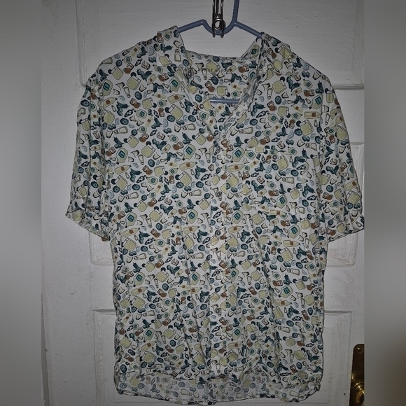 Age of Wisdom  Men's Button Up Collared Short Sleeve Sz M - Picture 1 of 5
